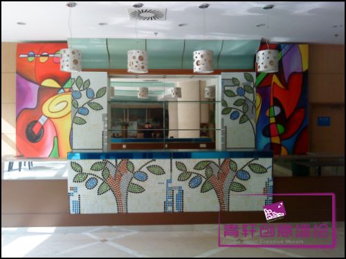 長沙墻繪-河西圣帝亞中西餐廳壁畫
