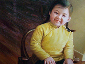 香港富商定制的小女孩油畫肖像